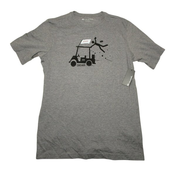 NWT Travis Mathew Men's Size - M Gray Chicago Graphic Tee Shirt T-Shirt - Picture 1 of 4